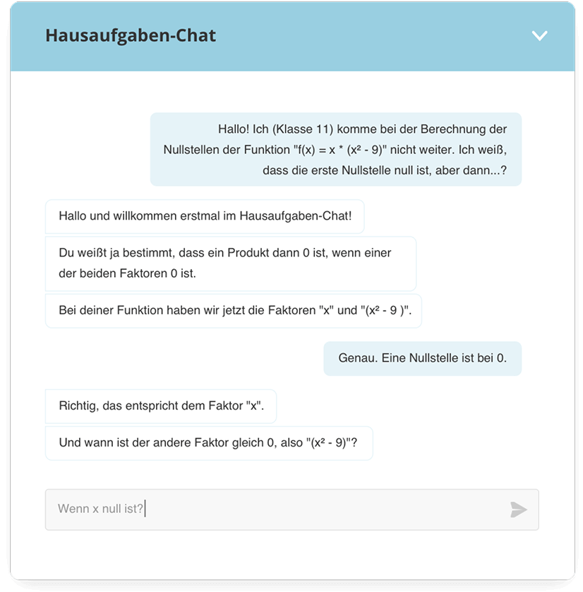 Beispiel-Vorschau eines Chatsverlaufs